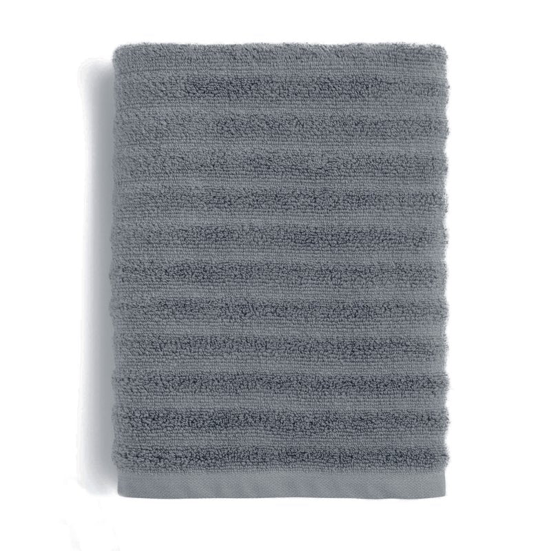 Mainstays Performance Textured Bath Towel - Grey, 54 x 30 in, Quick Dry & Fade Resistant