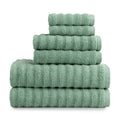 Performance Cotton Textured Bath Towel Set - Green Sage, 6 Pieces