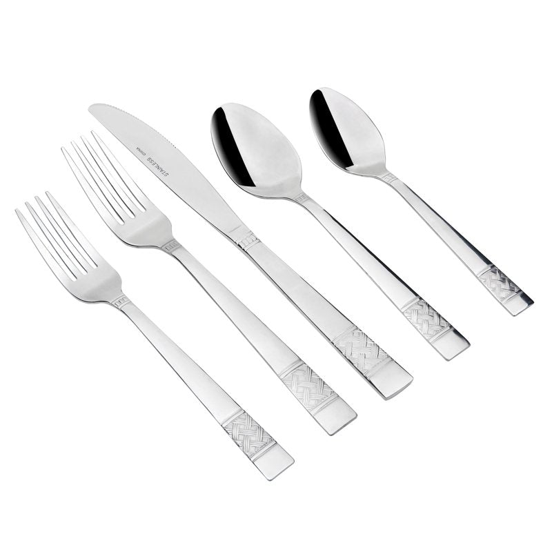 20-Piece Polished Stainless Steel Flatware Set - Pierremont