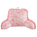 Pink Rose Backrest Pillow with Ruffle Trim - Supportive Indoor Cushion