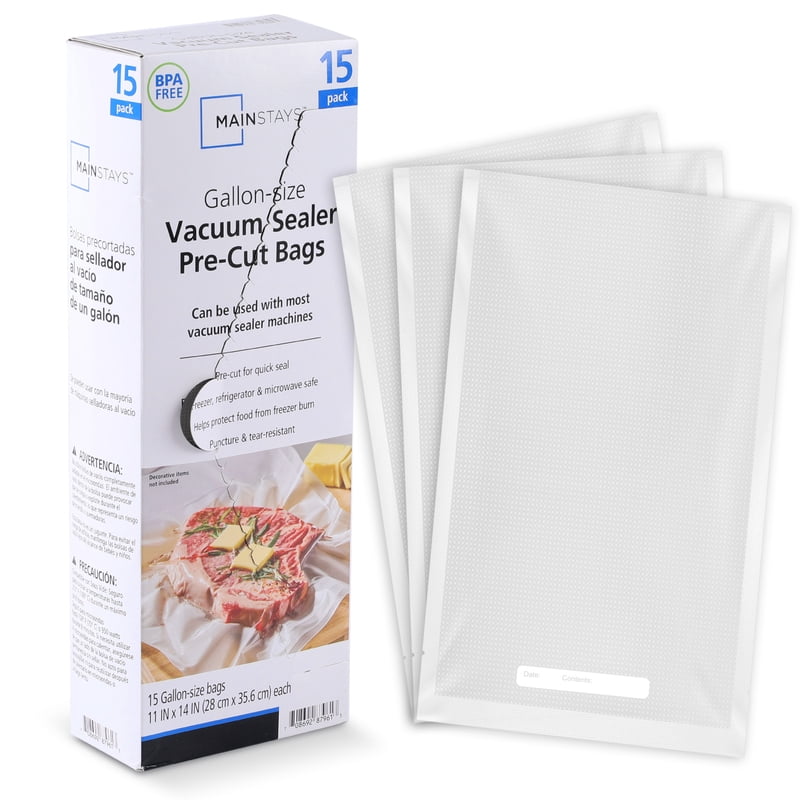 Gallon Vacuum Sealer Bags - 11x14 in, 15 Count, BPA-Free