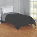 Twin-XL Reversible Microfiber Comforter - All-Season Black Bedding