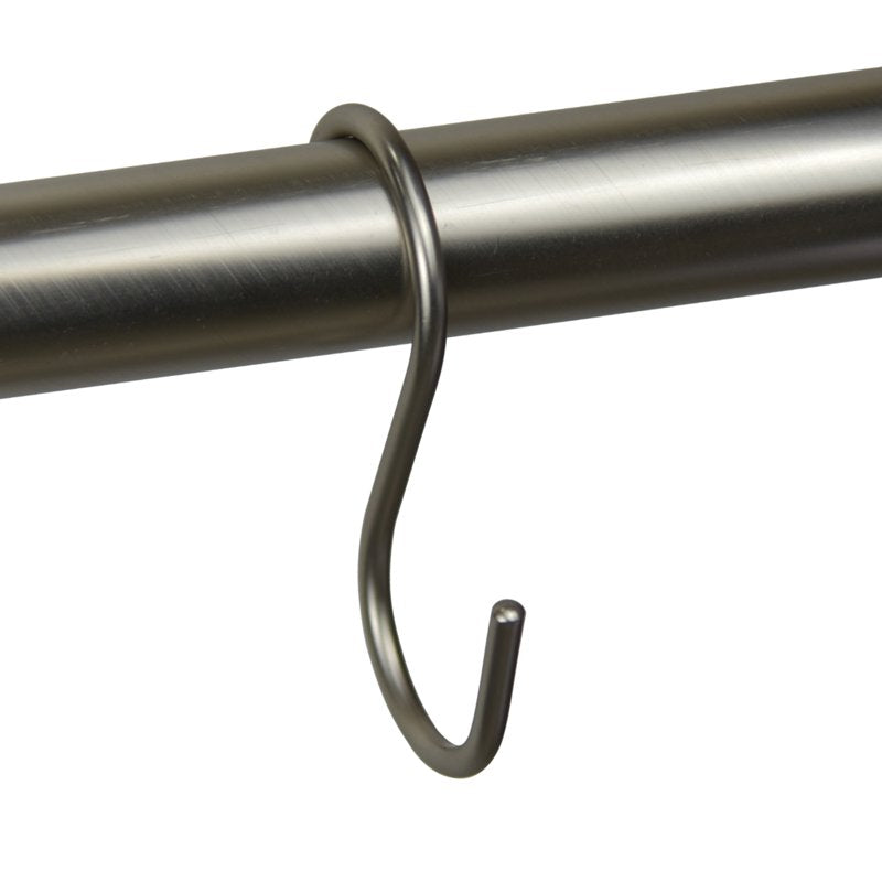 Mainstays Shower Curtain S Hooks - Satin Nickel, Single, Rustproof Iron, 12 Piece