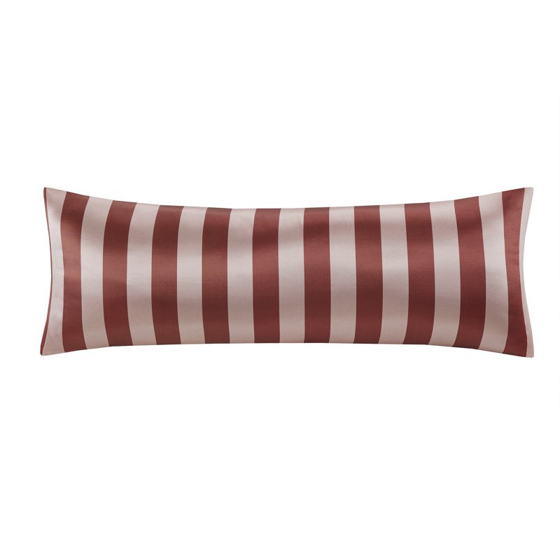 Pink Satin Body Pillowcase 20x52 Inches - Cabana Stripe - Frizz & Cooling