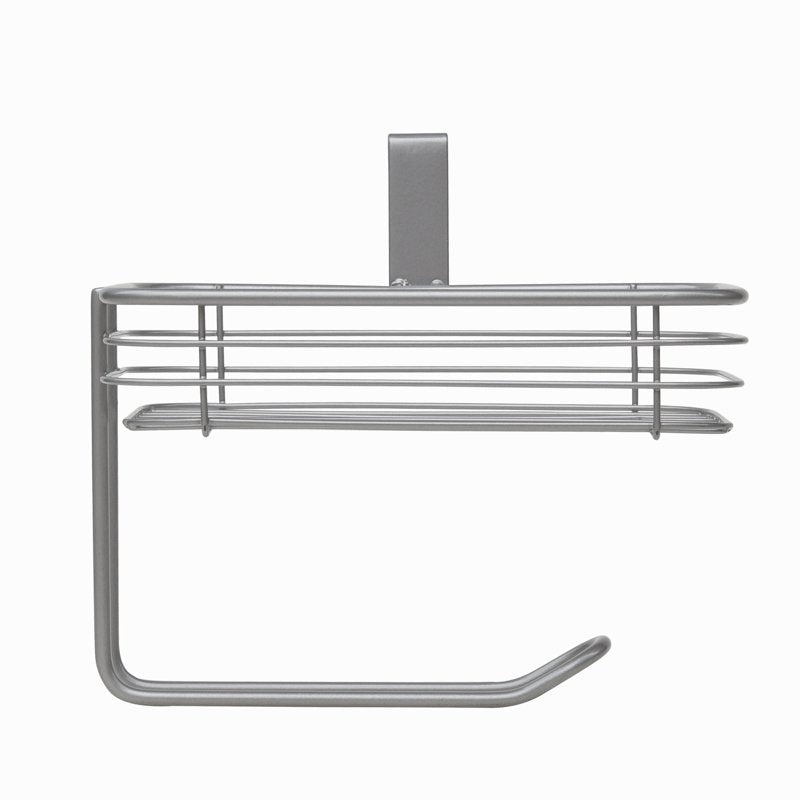 Over-the-Tank Toilet Paper Holder with Shelf - Satin Nickel - Single
