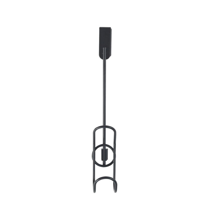 Over-the-Door Towel Hook - Black, Single Steel Bathroom Organizer
