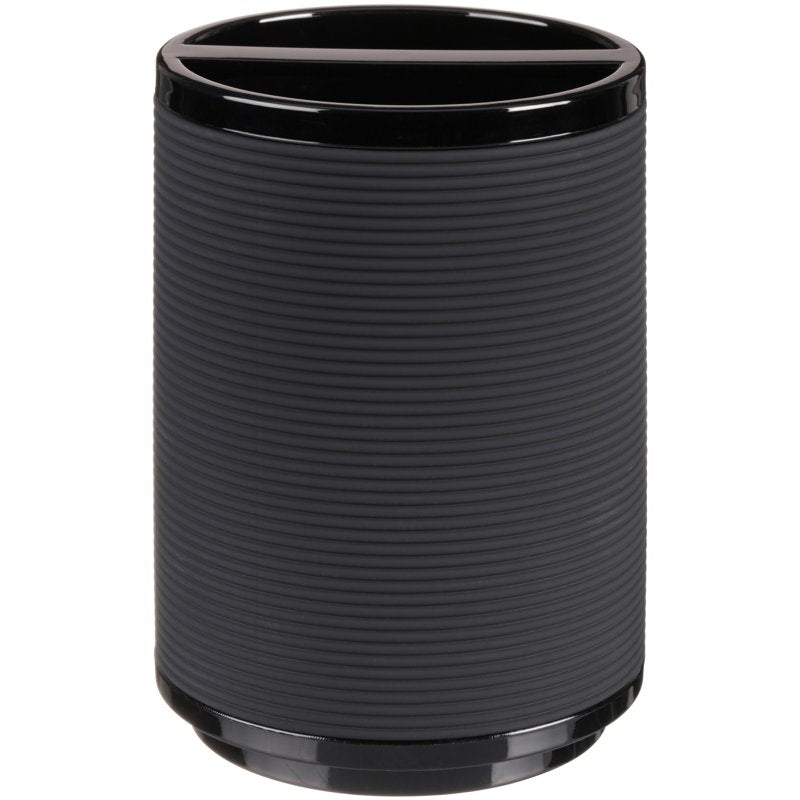 Bathroom Toothbrush Holder for Adults and Kids - Black Plastic