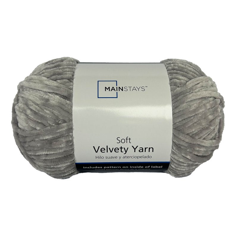 Velvety Yarn for Knitting & Crocheting - Grey, 315 Yards, Soft & Durable - Variation of Soft Silver