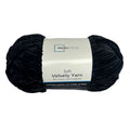 Velvety Yarn Black 315 yd for Knitting & Crocheting - Soft Polyester