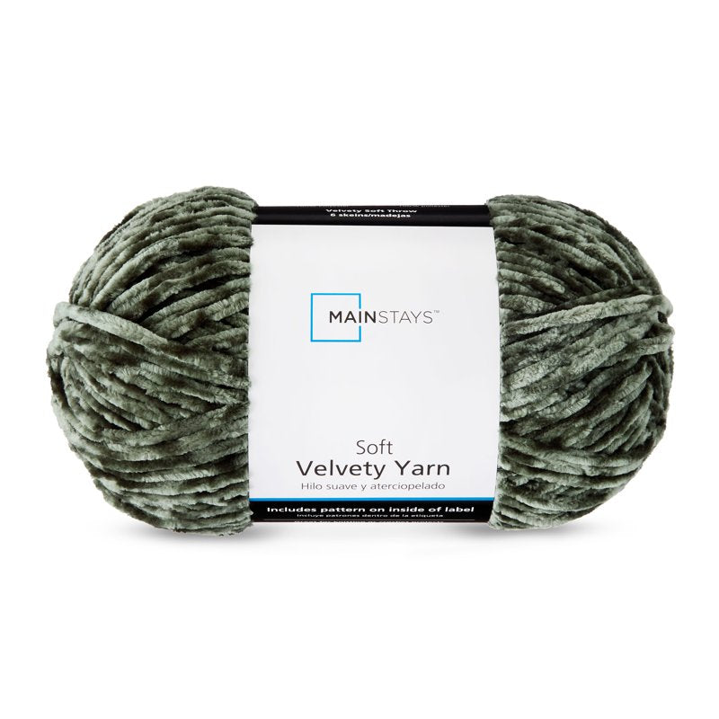 Mainstays Soft Velvety Yarn 315 Yards - Deep Thyme, 100% Polyester