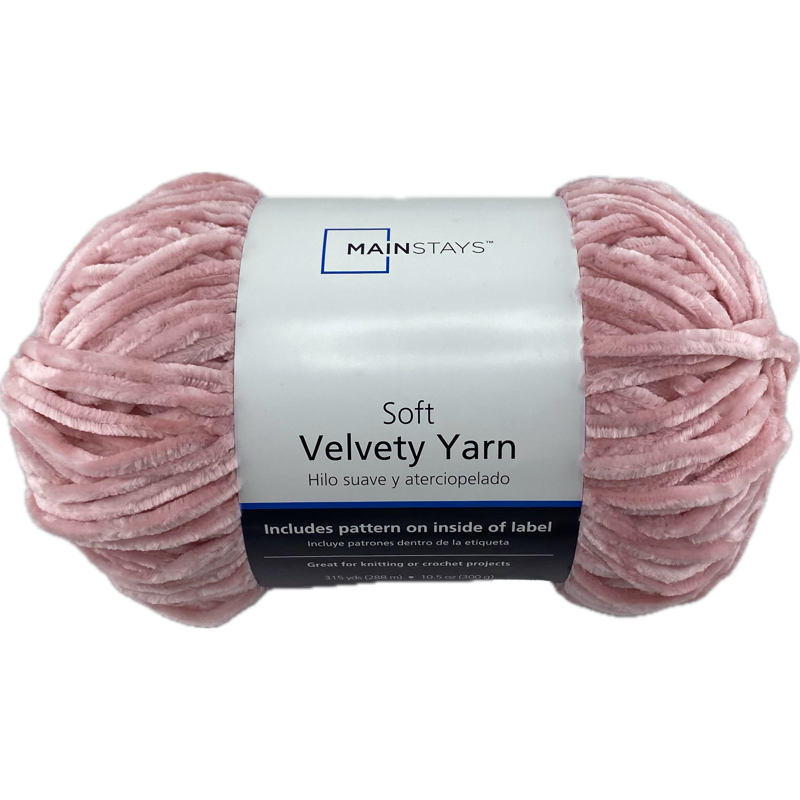 Velvety Yarn Light Pink 315 Yards - Soft Polyester for Knitting & Crochet