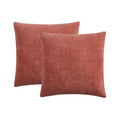 Decorative Throw Pillow Set - 2 Grey 18x18 Inch Chenille Cushions for Sofa Bed Couch - Variation of Red Canyon
