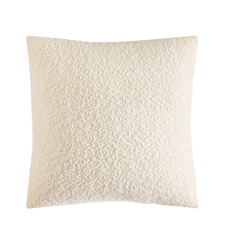 Decorative Square Boucle Pillow - Ivory, 18x18 Inches, Hidden Zipper - Variation 1