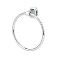 Square Wall Mount Towel Ring Chrome Finish Bathroom Accessory