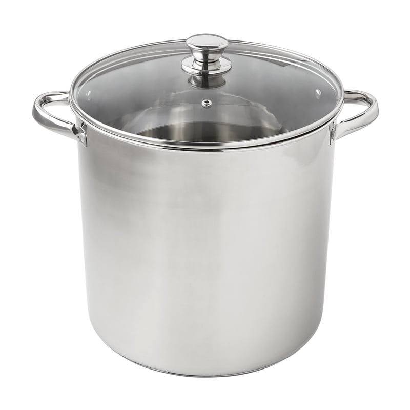 16-Quart Stainless Steel Stock Pot with Glass Lid