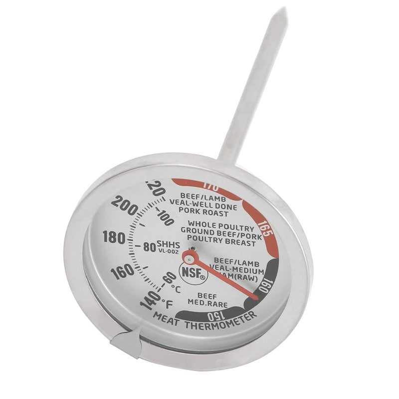 Stainless Steel Dial Meat Thermometer - NSF Approved, 120-220°F