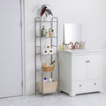 Mainstays Steel Bathroom Storage Tower - Satin Nickel Finish, 5 Shelves