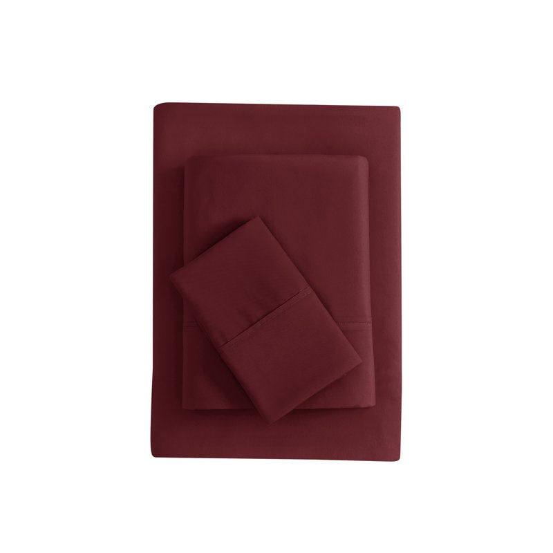 Mainstays Super Soft Brushed Microfiber Bed Sheet Set - Twin-XL, Luscious Red Merlot