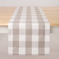 Beige Plaid Table Runner - 14” x 72”, 100% Polyester