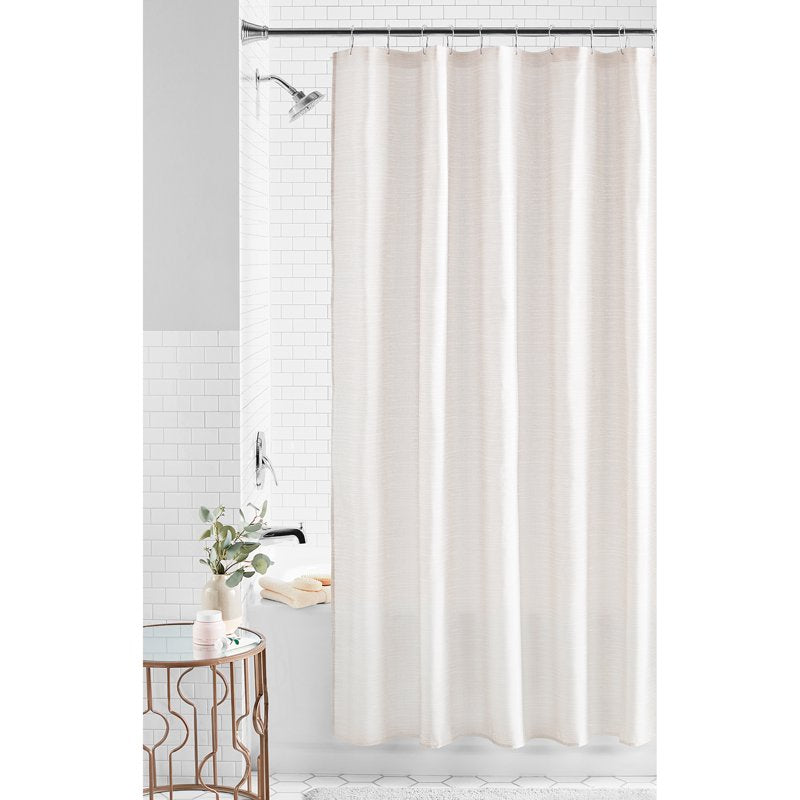 Mainstays Tan Texture Polyester Fabric Shower Curtain - 72 x 72 Inches - Curtain