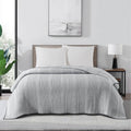 Black Full/Queen Stripe Quilt - Lightweight Reversible Bedding