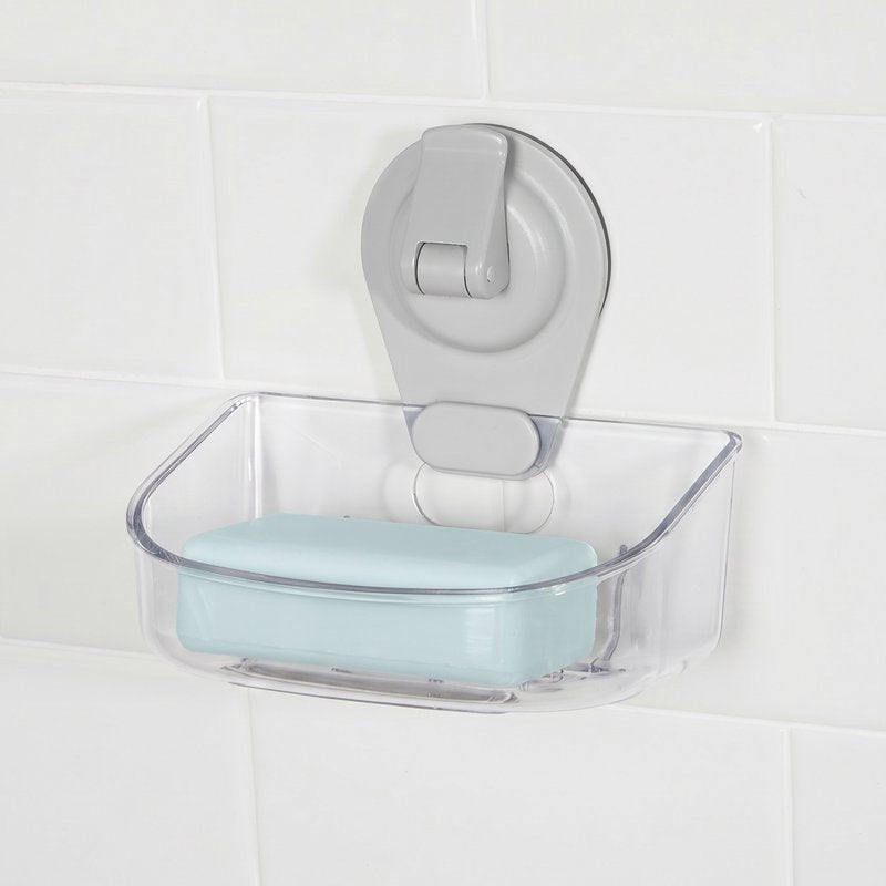 Wall-Mounted Suction Soap Dish - No Tools Needed, Clear Bathroom Accessory