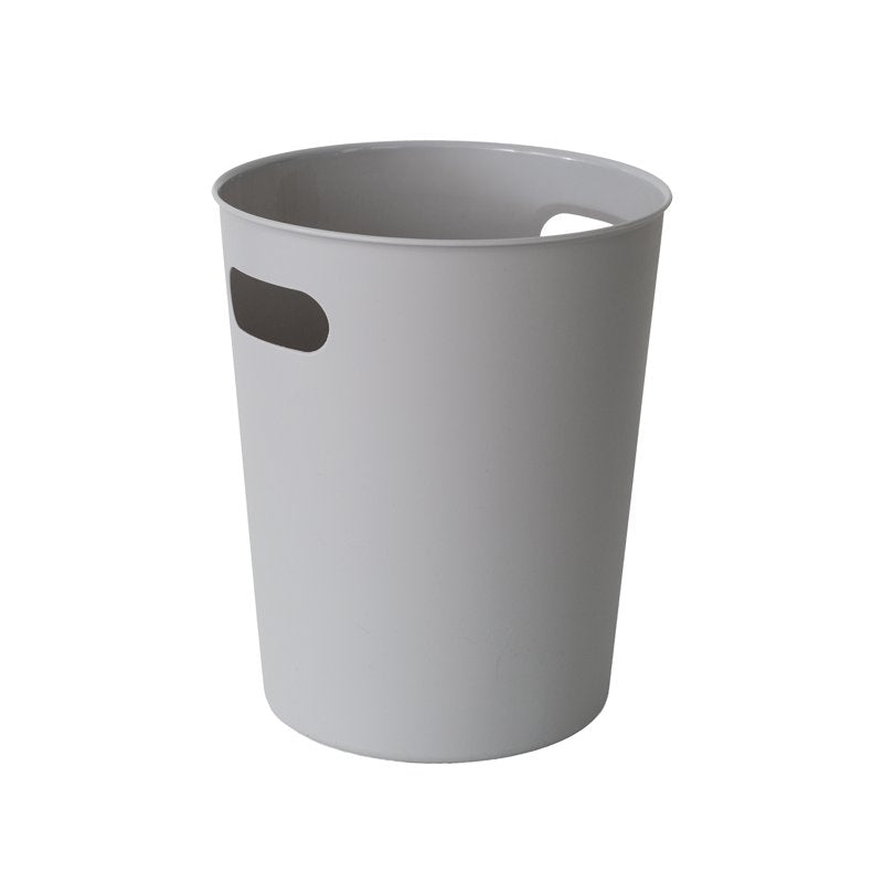 2.64 Gallon Plastic Wastebasket with Cut-Out Handles - Grey