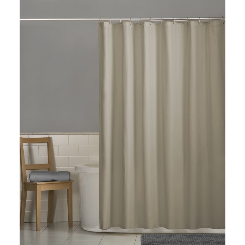 Mainstays Tan Water-Repellent Fabric Shower Curtain Liner - 70 x 72 Inches - Variation: Tan, Single