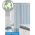 Single Waterproof Blue Medallion Shower Curtain Set with Hooks - 70x72 Inches