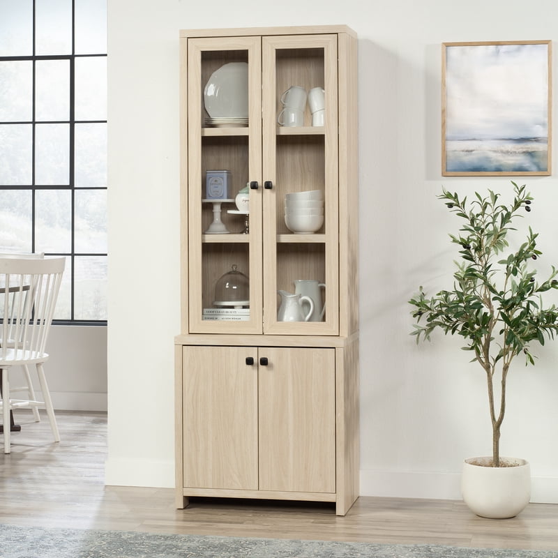 China Cabinet with Adjustable Shelves - Spring Pine Finish