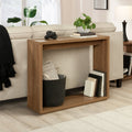 Console Table with Lower Shelf - Warm Walnut Finish