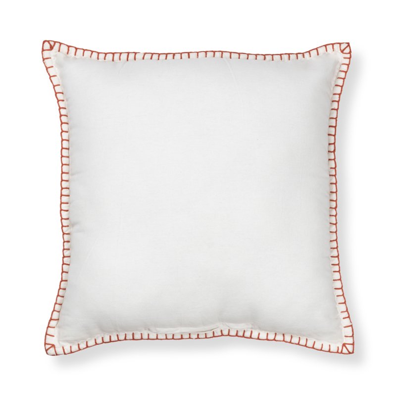 Decorative Throw Pillow - Ivory with Red Whipstitch Edging, 22 x 22 in - Mainstays, Variation 1