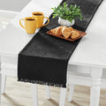 Woven Diamond Table Runner - Black - 14" x 72" Cotton