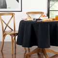Yale Fabric Tablecloth - Black, 70" Round