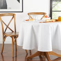 70" Round Fabric Tablecloth - White - Elegant Dining Decor