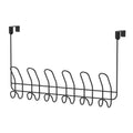 Mainstays Over-the-Door Hanging Hooks - 6 Black Hooks for Towels, Robes & Bags - No Drilling
