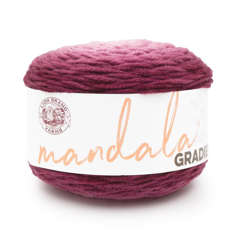 Lion Brand Mandala Gradient Burgundy Yarn - Ombré Crafting Fiber
