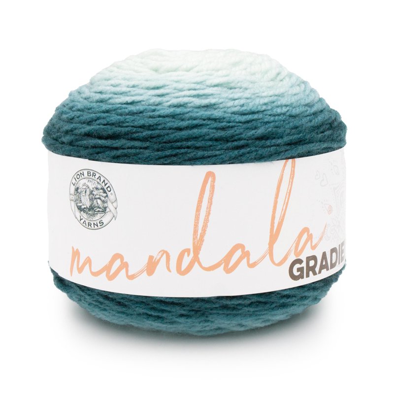 Mandala Gradient Dark Teal Yarn - Medium Weight, 295 Yards, Soft Acrylic Blend