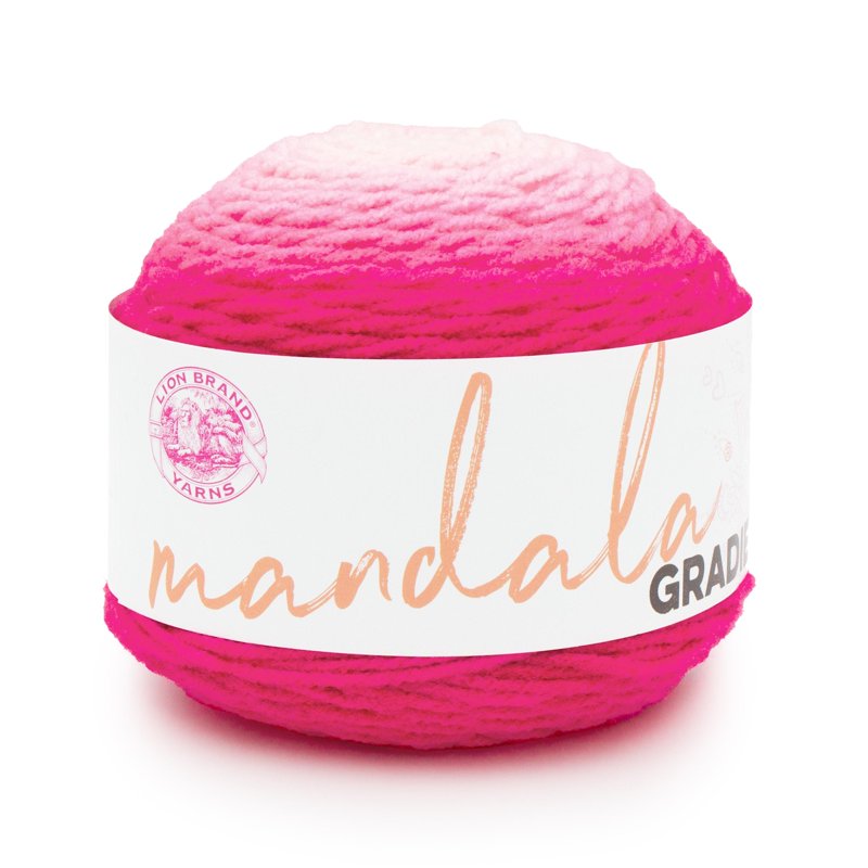 Hot Pink Gradient Yarn - Mandala Acrylic & Nylon Crafting Yarn, 295 Yards