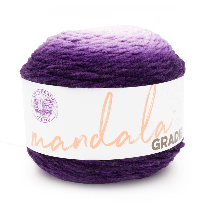 Lion Brand Mandala Gradient Purple Yarn - Self-Striping Worsted Weight