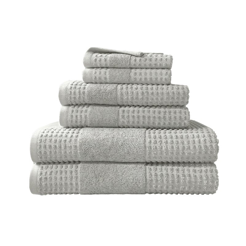 Martex Expression Air Sculpted 6-Piece Cotton Towel Set - Grey