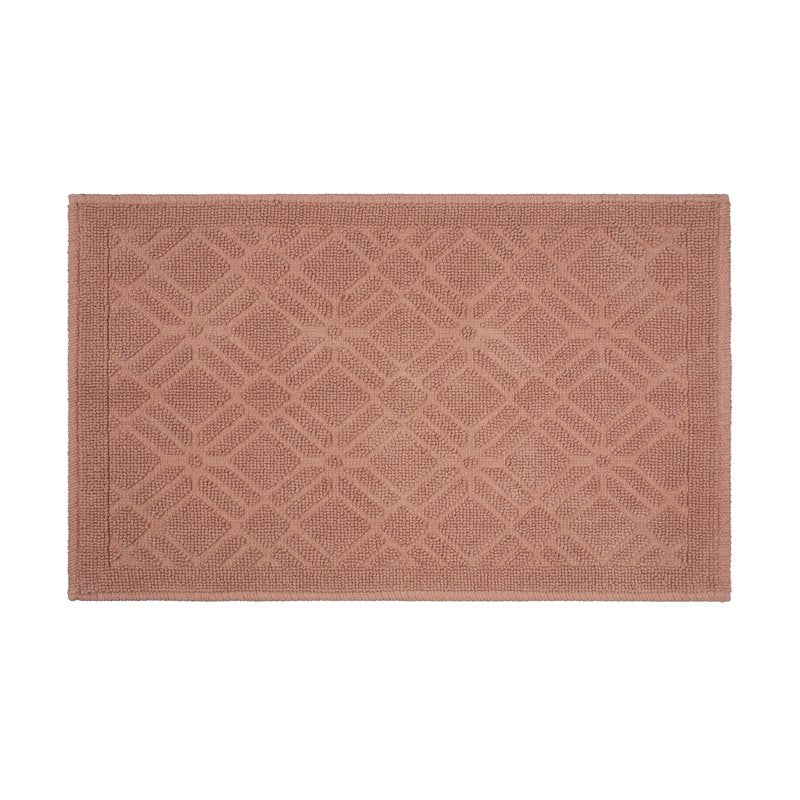 Martex Restore Geometric Cotton Bath Rug - Clay, 20 x 32 Inches - Non-Skid