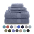 Cotton Towel Set 6 Pieces - Quick Dry Soft & Absorbent Heather Blue