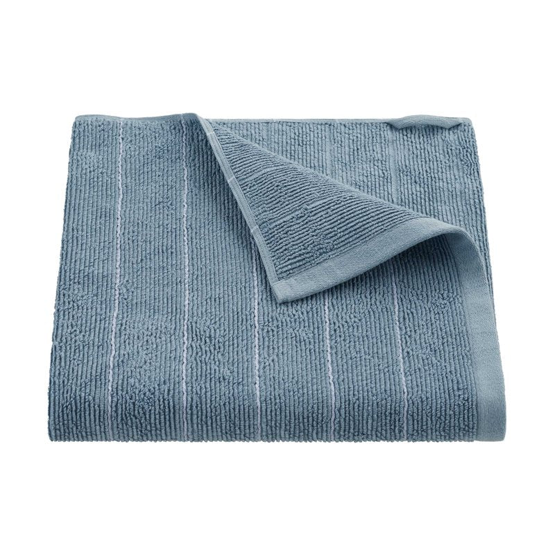 Martex Blue Slub Stripe Bath Towel 30x56 Inches - Soft, Absorbent, Quick-Drying