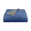 Twin Reversible Bed Coverlet - Ceil Blue & Gray Lightweight Quilt