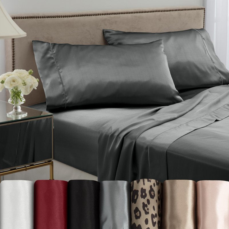 Seduction Satin Pillowcases 2-Pack King Silver - Silky Smooth Hair & Skin