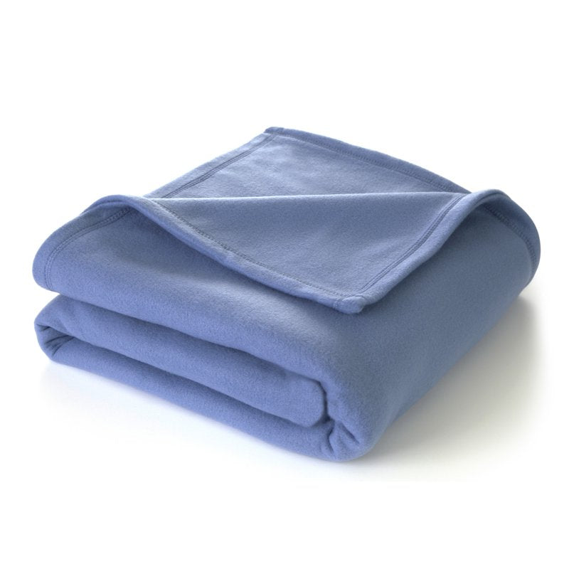 King Fleece Bed Blanket - Soft Lightweight Solid Comforter in Slate Blue