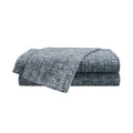 King Microfiber Sheet Set - Brushed Soft Easy Care Blue Crosshatch