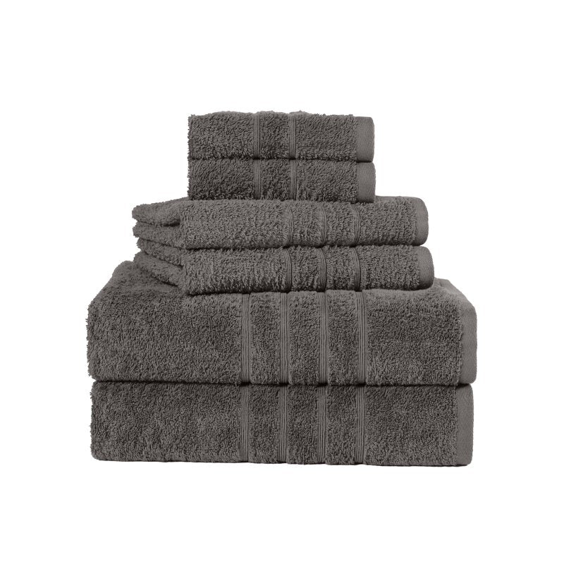 Martex 6-Piece Cotton Towel Set with Eiffel Tower Design - Soft & Absorbent Bathroom Towels