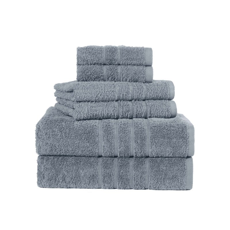 Martex 6-Piece Cotton Towel Set - Soft & Absorbent Bath Towels - Spa Blue